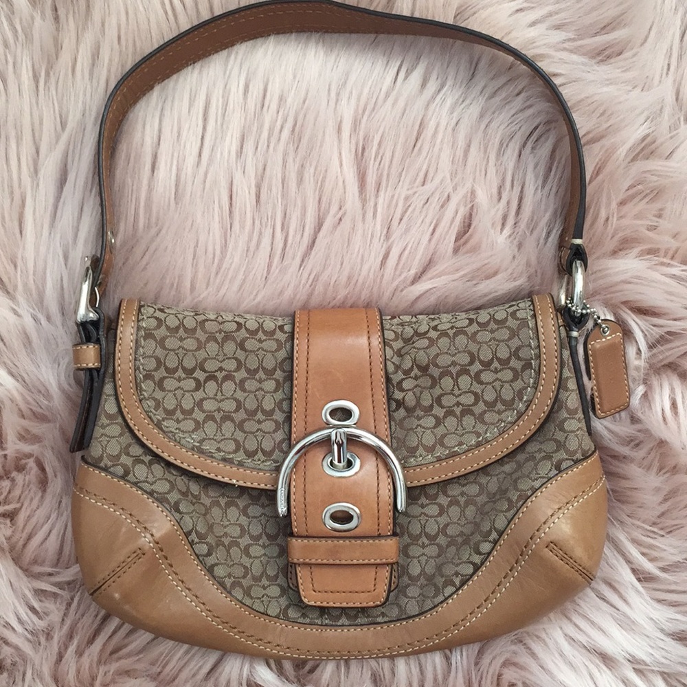 Brown leather Coach purse